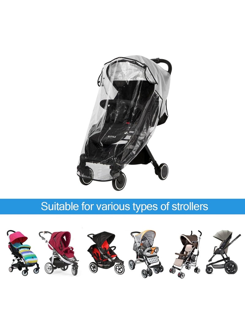 Clear Stroller Rain Cover, Universal Travel Weather Shield Breathable Baby Stroller Rain Cover for Windproof, Waterproof, Protect from Sun Dust Snow - Image 2